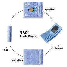 1pc Portable Lightweight Short Wallet For Girls, Towel Fabric Funny Cartoon Expression Embroidered Coin Purse, Multi-Card Slot Fabric Wallet With Transparent ID Window, Suitable For Travel, Commuting, Outdoor, Campus, Shopping, Gift For Teenage Girls - Multicolor - View 5