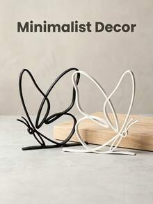 Minimalist Butterfly Line Ornament, Lightweight Modern Minimalist Home Decor, Luxury Style Universal Desktop Ornament, Suitable For Office, Entryway, Bathroom Small Desktop Ornament, Unique Gift For Nature Lovers And Minimalists - Multicolor - View 5