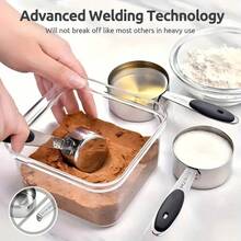 Black Silicone Handle Measuring Cup And Spoon With Clear Markings, Suitable For Dry Or Liquid Ingredients, Cooking Accessories, Baking Essentials, Modern Kitchen Tools, Kitchen Utensils, High-Quality Spoon, Dry Ingredient Spoon - Black - View 6