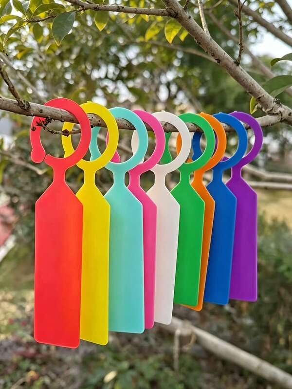 1/50 piezas Etiquetas de jardín con clips de anillo, etiquetas de plantas de PVC, 6 colores disponibles, resistentes al agua y al sol, ideales para árboles frutales, vides, jardinería al aire libre