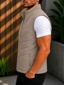 HPC POLO Men's Casual Vest, Lightweight, Comfortable - 香檳色 - 查看 2