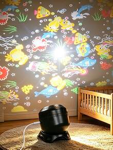 1pc Starry Sky Christmas Projection Night Light, USB Rechargeable Dynamic Light Projection Lamp, Romantic Atmosphere Light, Suitable For Bedroom Bedside, Living Room, Party, Home Decor, Room Decoration - Multicolor - View 2