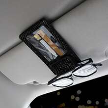 1Pc Bling Rhinestone 2‑In‑1 Car Sun Visor Photo Frame Clip, Fashion Glasses Holder Card Storage Organizer, Shiny Crystal Car Interior Decor For Women, Easy Installation, Car Gift - Multicolor - View 12