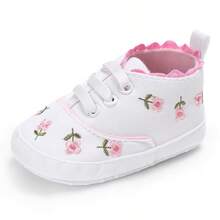 Spring/Autumn Delicate Embroidered Floral Fresh Style 0-1 Year Old Newborn Infant Lightweight Cloth Sole Walking Shoes - White - View 8