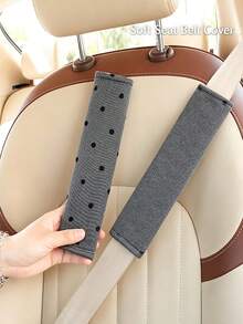 1pc Sweet Minimalist Soft Fabric Long Black Polka Dot Print Neat Stitching Breathable Wear-Resistant Stain-Resistant Shoulder Pad, Relieve Shoulder Pressure, Car Seat Belt Cover, Daily Driving Travel, All Seasons Spring Summer Autumn Winter Gift - Multicolor - View 10