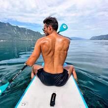 SUP Paddle Board Paddle - Adjustable Paddleboard Paddle Oar 4-Piece Floating Aluminum SUP Kayak Paddle - E: Lake Blue - View 2