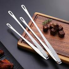 1pc/2pcs Stainless Steel Multifunctional Barbecue Clips, Bread Clips And Ice Clips-Perfect For Barbecue, Baking And Camping | Durable Kitchen Tools For Restaurants And Families. - Silver - View 1
