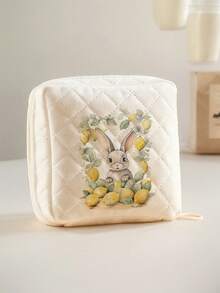 1 buah Tas Penyimpanan Pembalut Wanita Motif Quilted Orange & Rabbit, Kantong Organizer Tampon Mini dengan Resleting Portabel untuk Wanita, Anak Perempuan, dan Perjalanan Sehari-hari di Luar Ruangan. - MultiWarna - View 10