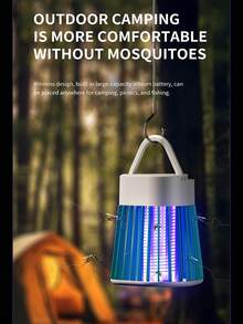 Bug Zapper For Outdoor Mini Electric Mosquito Zapper Portable Camp Mosquito Lamp ,Rechargeable Indoor Fly Zapper, Electric Fly Traps For Home And Camping Indoor/Outdoor Electric Flying Insects Zapper - Grey - View 9