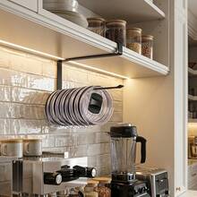 鍋蓋收納架 節省空間櫥櫃內用黑色紙巾架 櫥櫃下廚房收納整理架 返校季 - 彩色 - 查看 7