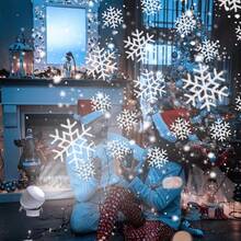 1pc Christmas Snowflake Projection Light + 1pc Base, Home Projection Light, Christmas Statue Light, Dynamic Christmas Pattern, Home Decor, Holiday Decor, Room Decor, Living Room, Party, Wedding, Christmas, Halloween - White - View 6