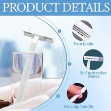 5/20/50pcs Women's Disposable Razors Bulk Sensitive Skin Bikini Line Razor For Bathing Hotel Travel, Face Razor, Hair Removal, Shaver For Women - Multicolor - View 5