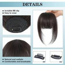 Real Human Hair Wispy French Bangs With Temples,Curved Fringe Hair Accessories,Clip In Air Bangs,Kawaii Hairpieces Quick Hair Change - Multicolor - View 4