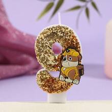 Creative PAW Patrol Cartoon Skye Sequined Number Candles 0-9, Birthday Cake Decorative Candles Party - Multicolor - View 12