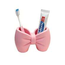 1pc Desktop Bowknot Toothbrush Holder Bathroom Sink Organizer Toothbrush & Toothpaste Rack Storage Stand Box - Multicolor - View 5