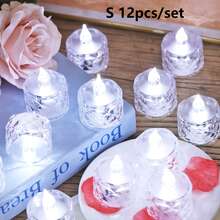 1/3/12/24PCS Crystal Diamond LED Candle Lights, Battery Powered Flameless Electronic Candles, LED Decorative Tea Candles, Suitable For Wedding Decor, Desktop Decor, Holiday Decoration, Home Party Decor, Bedroom Decor, Christmas Decor Lights - White Light - View 20