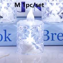 1/3/12/24PCS Crystal Diamond LED Candle Lights, Battery Powered Flameless Electronic Candles, LED Decorative Tea Candles, Suitable For Wedding Decor, Desktop Decor, Holiday Decoration, Home Party Decor, Bedroom Decor, Christmas Decor Lights - White Light - View 16