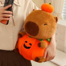Halloween Pumpkin Capybara Plush Toy, Soft Plush Stuffed Doll, Ghost Pumpkin Doll Pillow, Halloween Party Ornament, Children's Exchange Gift - Multicolor - View 11
