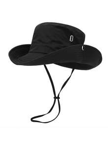 1pc Outdoor Travel Camping Bucket Hat, Customized Logo, Summer Sun Protection Hat, Outdoor Hiking Sun Hat For Men - A - View 6