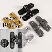 Heavy Duty Anti-Theft Door Lock/Latch (2pcs) – Sturdy Latch For Stable And Commercial/Residential Security; Features Adjustable Sliding Stop (90°/180°), Tamper-Proof Design, Manual Operation, And Includes Screws. - Sliding Door Latch - View 5