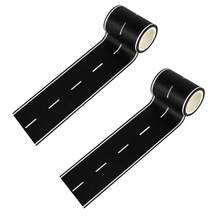 5m X 5cm Reusable Cartoon Road Track Stickers, Cars And Washi Tape - Black Polyurethane Tape For Party Racing Decoration, DIY Road Traffic/Car Self-Adhesive Stickers/Car Themed Decor - Black - View 10