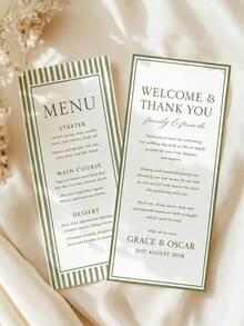 Custom Elegant Minimal Wedding Menu, Personalized Modern Script Dinner Menu, Reception Menu Card, Minimalist Wedding Menu, Engagement Bridal Shower Menu, Anniversary Dinner Menu, Custom Table Card, Wedding Table Decor, Party Dining Menu - Multicolor - View 5
