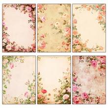 24 feuilles de papier vintage à fleurs pour scrapbooking, bloc de papier à peintures florales à l'aquarelle, papier artisanal vintage, papier de décoration pour planificateur, papier artisanal pour journal de festival, fournitures pour la fabrication de cartes, rentrée scolaire - A - Voir 10