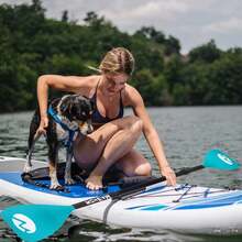 SUP Paddle Board Paddle - Adjustable Paddleboard Paddle Oar 4-Piece Floating Aluminum SUP Kayak Paddle - E: Lake Blue - View 7