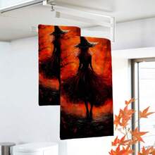 2/4/48pcs Halloween Series Blood Moon Witch Pattern Printed Kitchen Towels - Ultra Soft, Highly Absorbent Polyester Dish & Hand Towels, Perfect For Holiday Decor, Kitchen Decor, Party Decor - Multicolor - View 5