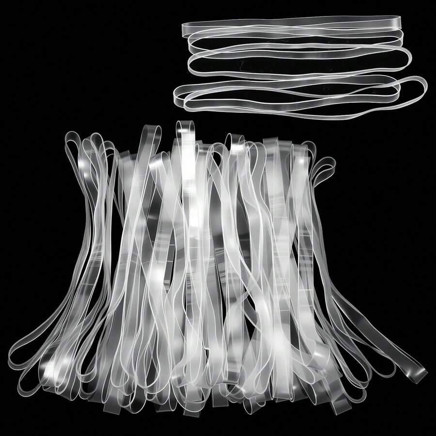 50/100pcs Extra Large TPU Rubber Bands, Thick Multi-Purpose Elastic Binding Rings, Long, Suitable For Office, Outdoor, Trash Bag Bundling, Notebooks, File Packaging, Moving - Multicolor - View 1