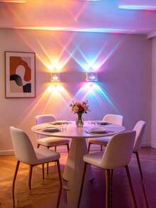 1pc LED Wall Light, RGB Dimmable Wall Lamp, Motion Sensor Mode + Remote Control Dual Control, Suitable For Wall Decoration, Hallway, Stairs, Corridor, Bedside, Desk And Wardrobe, Perfect For Various Atmosphere Decoration. (Battery Capacity 1200mAh) - RGB Wall Light - Max - View 7