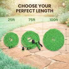 Expandable Telescopic Garden Hose 25-100FT Kit, Leak Proof Flexible Water Hose With Multi Function Sprinkler Nozzle For Outdoor Gardening & Car Cleaning - Water-filling Expansion Garden Hose - View 3