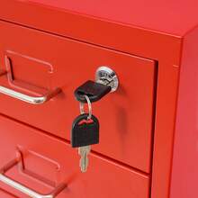 YUNRUX Vertical Metal Filing Cabinet With 6 Drawers And Lock For Home Office 11*16*27in - 紅色 - 查看 6