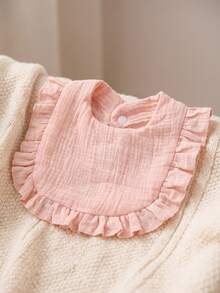 Personalized Ruffle Baby Bib With Name – Soft Embroidered Bib, Newborn Essential, Baby Shower Gift For Girls & Boys - Multicolor - View 11