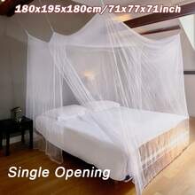 Universal Mosquito Net For Single To King Bed, Rectangular Decorative Canopy, Home Bedroom Bug Protector, Large Size 1PC - Single Door Mosquito Net - White - View 10