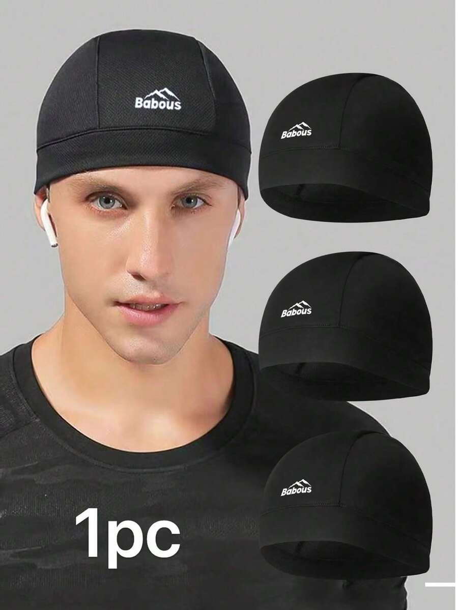Moisture-Wicking Seamless Cycling Cap, Suitable For Cycling And Outdoor Sports - UV Protection And Breathable, Can Be Used As Helmet Liner. Quick-Dry Cycling Cap, Running And Cycling Cap, Suitable For Bicycling And Motorcycling. - Black - View 1