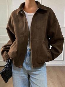 Women Jackets - Coffee Brown - View 8