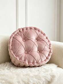 Solid Color Square Tie-On Chair Cushion, Thickened Pleated Filled Seat Pad, Soft Velvet Non-Slip Dining Chair Pad, Suitable For Home Kitchen Office - Multicolor - View 16