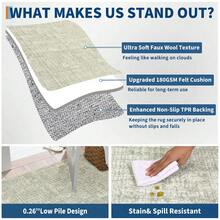 Modern Washable Solid Kitchen Printed Area Rug Easy To Clean Home Aesthetic Decor Carpet Stain Resistant Non Shedding Floorcover Low Pile Soft Entrance Runner Rug Non Slip Bordered Mat Throw Rug For Living Room Dinning Room Bathroom Bedroom Laundry - 淺綠色 - 查看 7