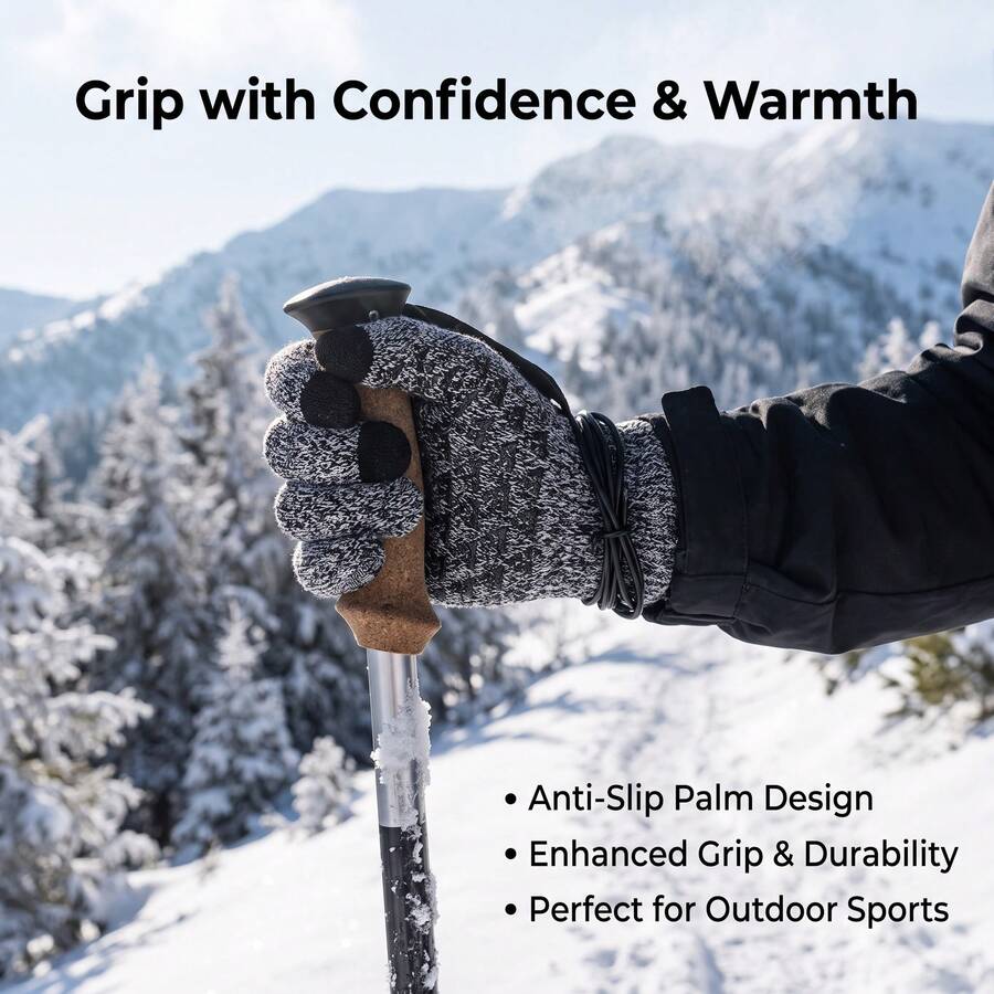 AOYI Unisex Heated Gloves, Suitable For Autumn/Winter, Windproof, Suitable For Sports And Skiing, Non-Slip And Touchscreen Compatible, Warm Gloves; Perfect For Autumn/Winter Cycling, Driving And Motorcycle Riding - View 1