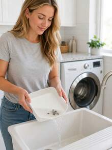 Washing Machine Drain Filter Tray Set, Washing Machine Drainage Pan, Prevent Water Spill During Laundry Maintenance. Home Laundry Room, Household Front Load Washer Maintenance - Multicolor - View 5