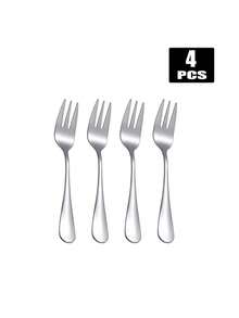 2/4/6/12/24 Pcs Dessert Forks Set , Stainless Steel Cocktail Fork, Appetizer Small Forks, Fruit Salad Fork For Party, Hotel, Restaurant - Silver - View 7
