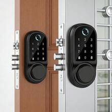 Smart Lock Fingerprint Door Lock – Tuya APP Remote Control, Keyless Entry Door Lock With Biometric Fingerprint, Password, Key, Passage Mode For Home Office – Black - AF06DSTUYA - مشاهدة 10