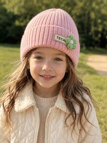 Soft And Warm Knitted Hat For Children In Autumn And Winter, Cute Cartoon Flower Colorful , Suitable For Everyday Wear And Outdoor Sports. - Multicolor - View 3