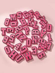 10-20-30pcs Random Personalized Fashion Back To School Season Letter Shoe DIY Decoration Accessories Suitable For Students, Back To School Gift For Friends, Clogs, Garden Shoes, Sandals, Summer Wedge Shoes, Minimalist Fashion Shoe Accessories - View 1
