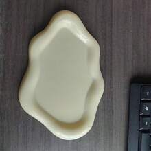 1 Buah Baki Perhiasan Keramik Gaya Ins Cream Gaya Wabi-Sabi Baki Tidak Beraturan untuk Pintu Masuk Tempat Penyimpanan Kunci Aromaterapi Ornamen Baki Penyimpanan Keramik Tidak Beraturan Kreatif Kotak Perhiasan Putih Susu Berbintik Meja Rias Anting-anting - MultiWarna - View 3