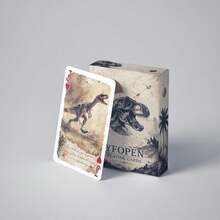 YFOPEN Vintage Prehistoric Dinosaur Playing Cards, Adventure Sketch Style Poker Cards, Double-Sided Decorative Gift Box Card Set - Multicolor - View 13