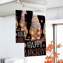 2/4/48pcs Autumn Series Gnome Dwarf Thanksgiving Pattern Printed Kitchen Towels - Super Soft, Highly Absorbent Polyester Dishcloths And Hand Towels, Perfect For Holiday Decor, Kitchen Decor, Party Decor. - Multicolor - View 5