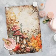 2/4/48pcs Autumn Series Watercolor Forest Mushroom Pattern Printed Kitchen Towels - Super Soft, Highly Absorbent Polyester Tableware And Hand Towels, Perfect For Holiday Decor, Kitchen Decor, Party Decor - Multicolor - View 9