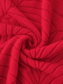 1pc/4pcs/6pcs/8pcs Removable Chair Covers, Fleece Jacquard, Leaf Pattern, Elastic, Suitable For Dining Room, Living Room, Bedroom Chair Decoration - Red - View 2